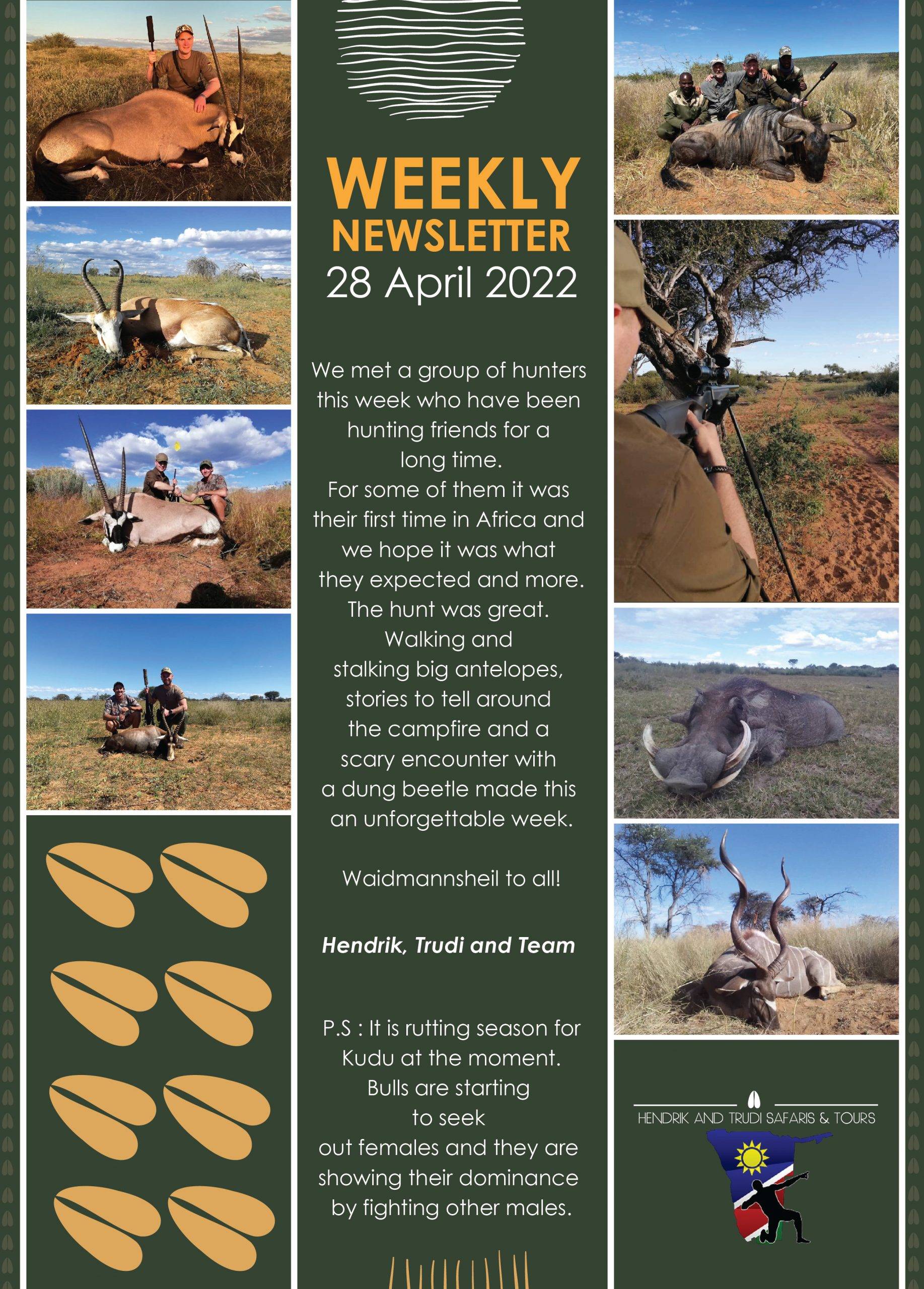 NEWS OF THE DAY 4-01 Hendrik and Trudi Safari's Newsletter