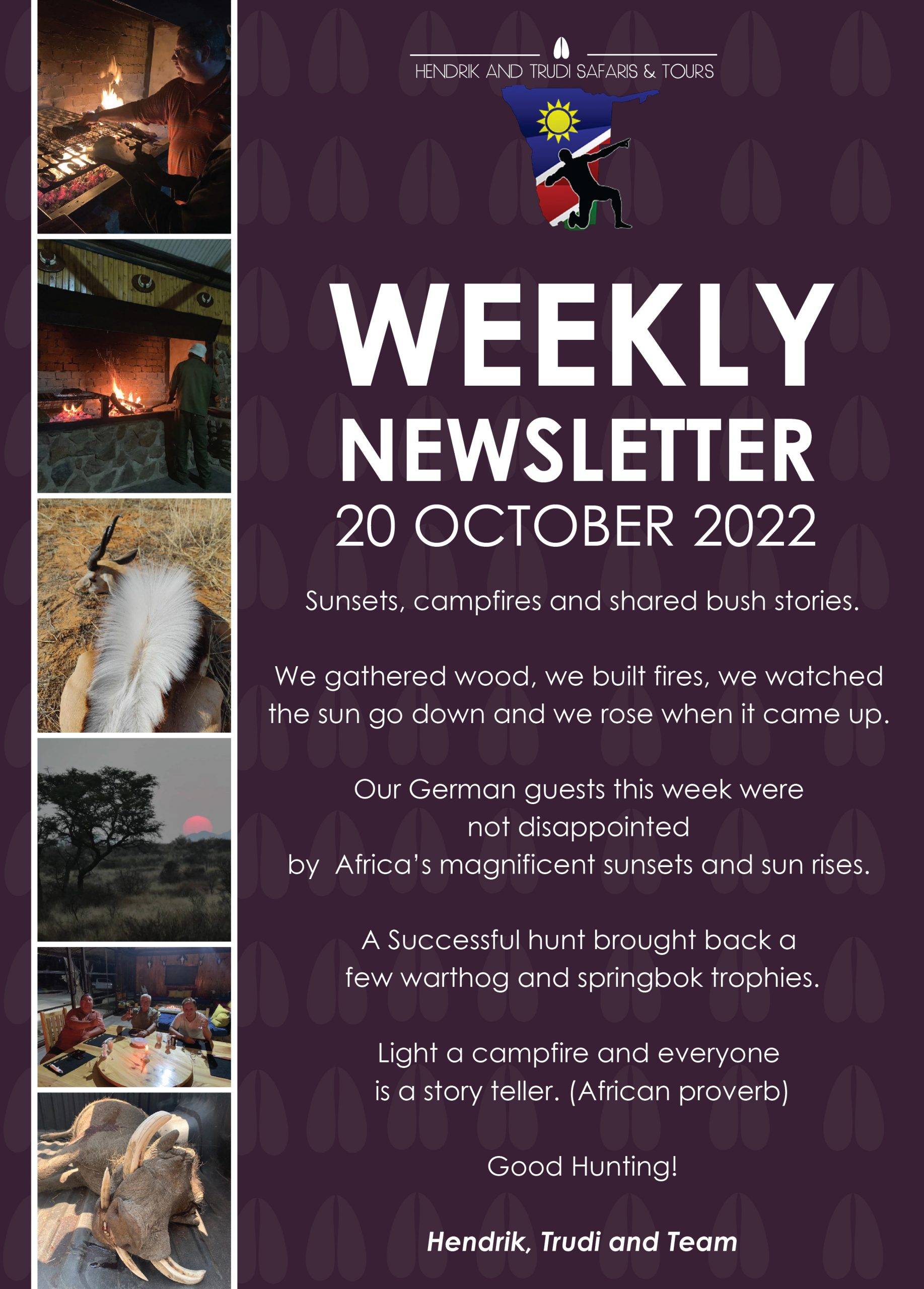 NEWS OF THE DAY 20 oct eng-01 Hendrik and Trudi Newsletter
