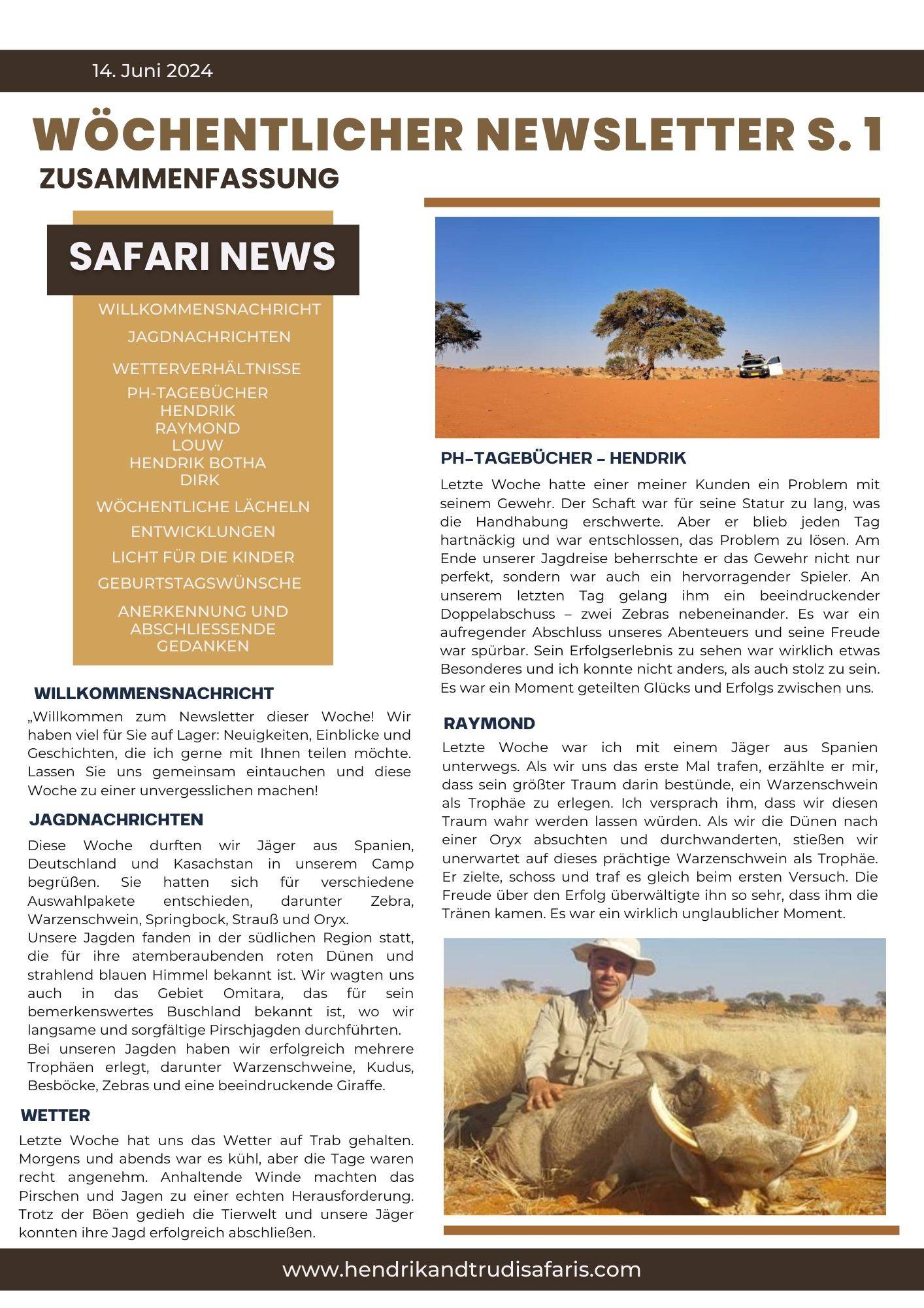 Newsletter 14 June pg 1 (german)