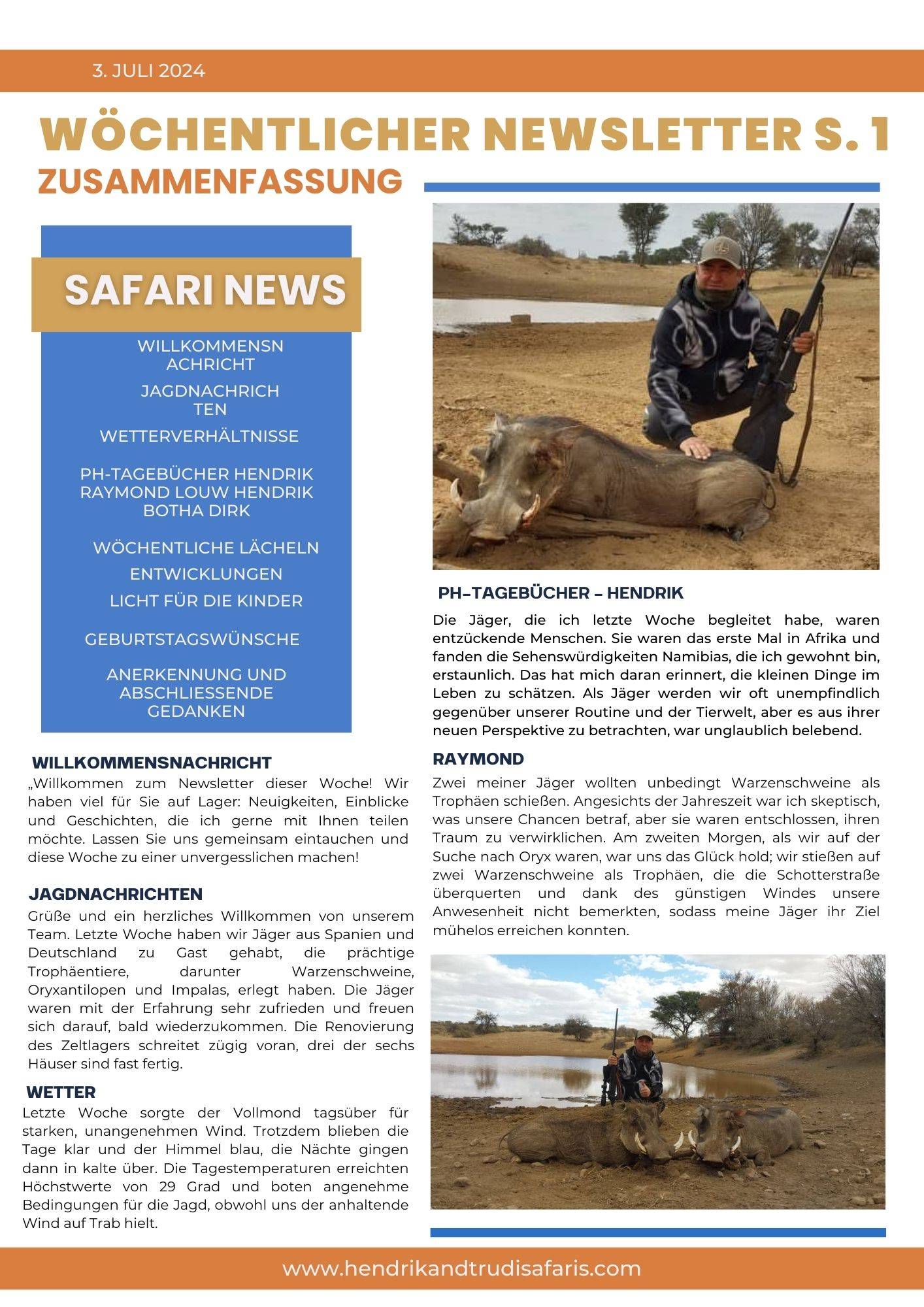 Newsletter 3 July pg 1 (German)