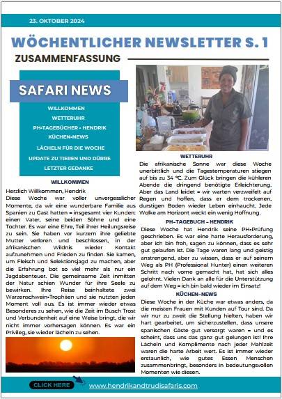 Download our weekly newsletter in German